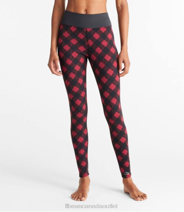 Clothing Dark Red Buffalo Plaid H8XZ808 Midweight Base Layer Pants Women L.L.Bean