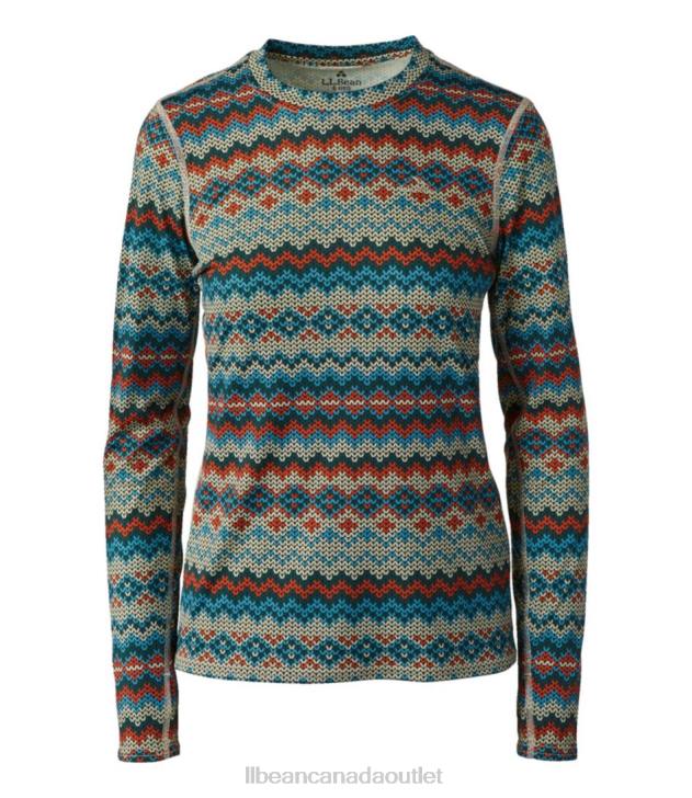 Clothing Silver Birch Fair Isle H8XZ99 Lightweight Crew Base Layer Women L.L.Bean