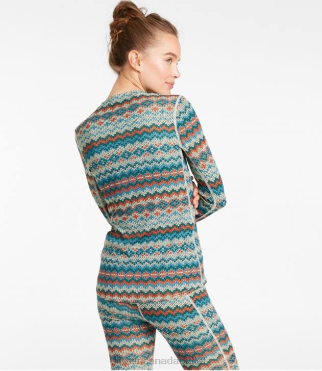 Clothing Silver Birch Fair Isle H8XZ99 Lightweight Crew Base Layer Women L.L.Bean