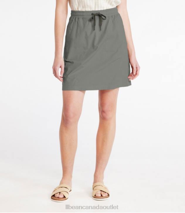 Clothing Dark Taupe H8XZ323 Stretch Ripstop Pull-On Skirt Women L.L.Bean