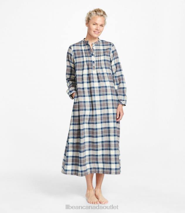 Clothing Black Watch H8XZ3336 Scotch Plaid Flannel Nightgown Women L.L.Bean