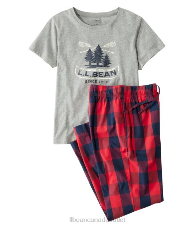 Clothing Bright Red Plaid H8XZ4775 Comfort Stretch Sleep PJ Set Women L.L.Bean