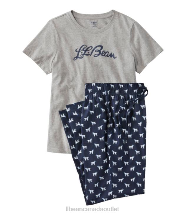 Clothing Classic Navy Buffalo Dog H8XZ5813 Comfort Stretch Sleep PJ Set Women L.L.Bean