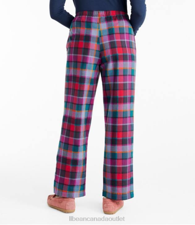 Clothing Deep Coral Plaid H8XZ3233 Flannel Sleep Pants Women L.L.Bean