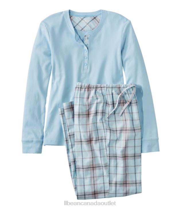 Clothing Surf Blue plaid H8XZ81 Cozy PJ Set Women L.L.Bean