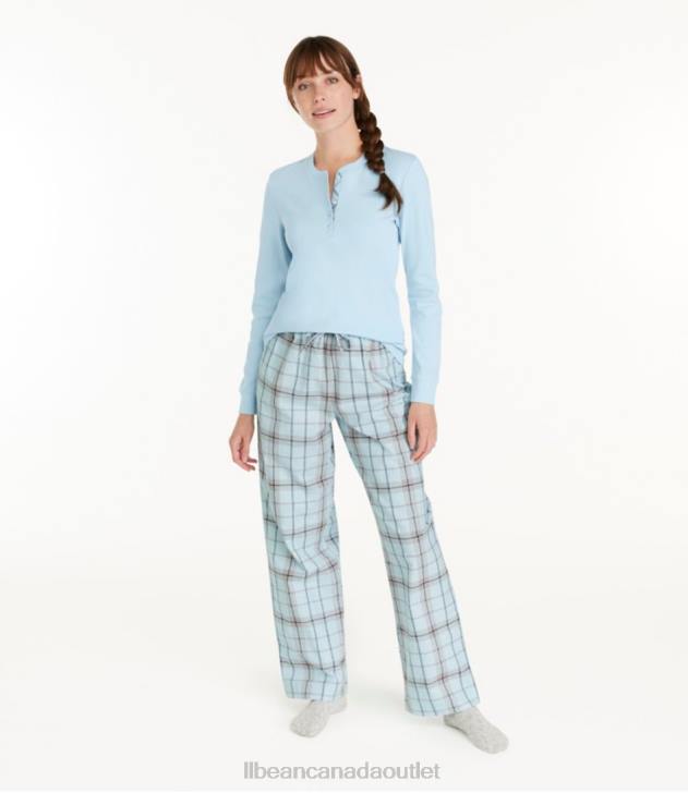Clothing Surf Blue plaid H8XZ81 Cozy PJ Set Women L.L.Bean