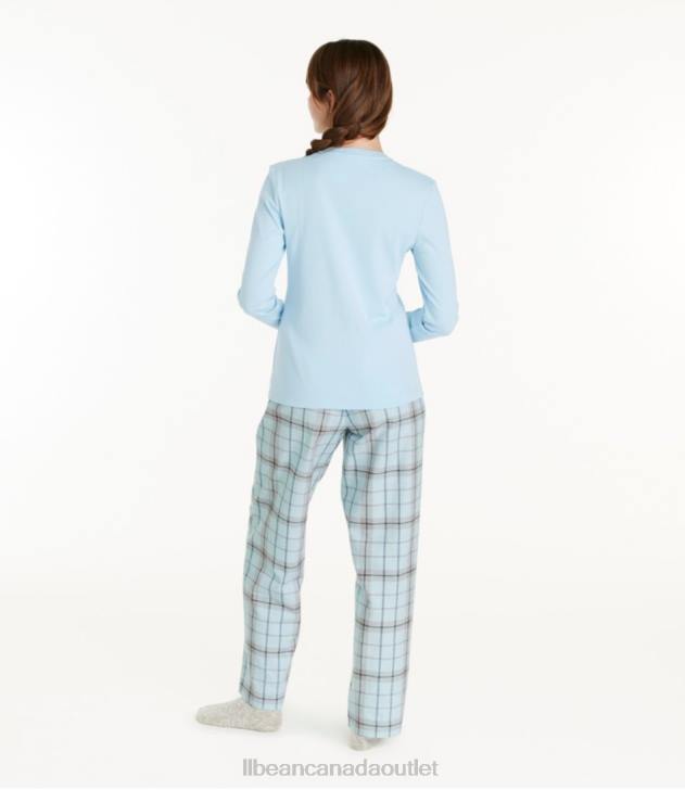 Clothing Surf Blue plaid H8XZ81 Cozy PJ Set Women L.L.Bean