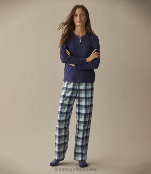 Clothing Surf Blue plaid H8XZ81 Cozy PJ Set Women L.L.Bean