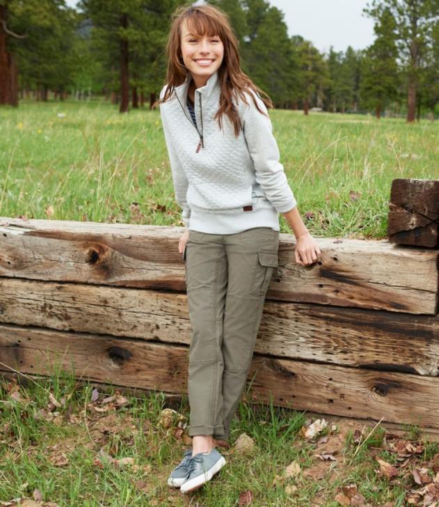 Clothing Dusty Olive H8XZ5718 Stretch Canvas Cargo Pants Women L.L.Bean