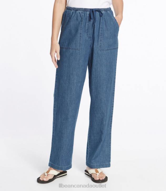 Clothing Medium Wash H8XZ3128 Sunwashed Pants Women L.L.Bean