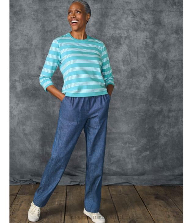 Clothing Medium Wash H8XZ3128 Sunwashed Pants Women L.L.Bean