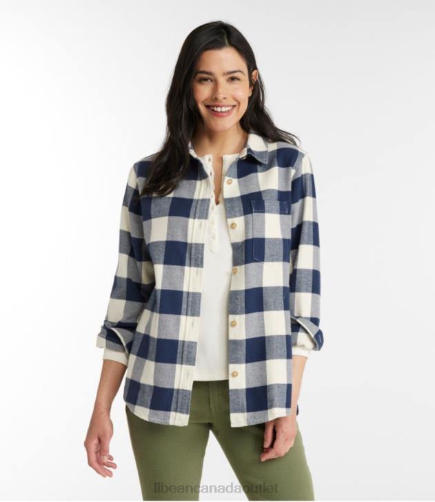 Clothing Dark Pine H8XZ6465 Soft-Brushed Flannel Shirt Women L.L.Bean