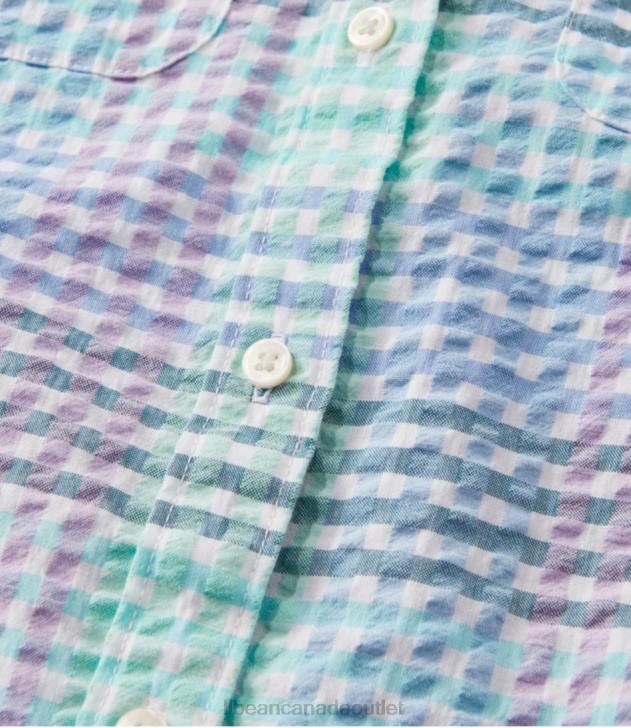 Clothing Fresh Mint Check H8XZ24 Vacationland Seersucker Shirt Women L.L.Bean