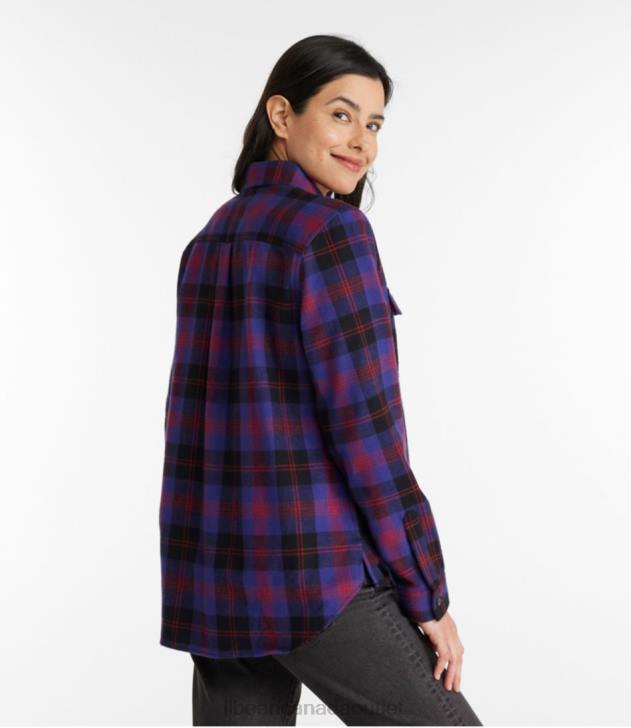 Clothing Gray Stewart Tartan H8XZ5705 Scotch Plaid Flannel Shirt Women L.L.Bean