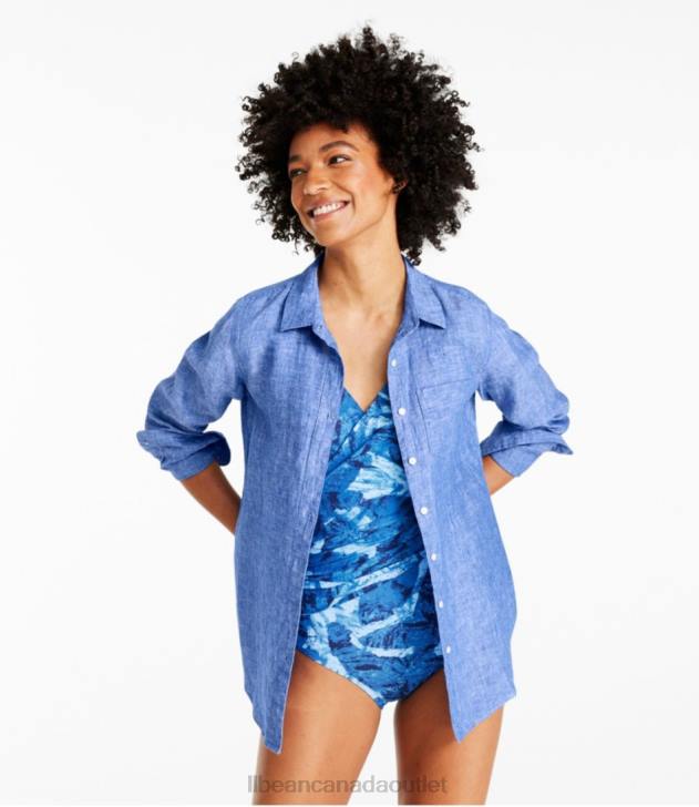 Clothing Iris Mauve H8XZ58 Premium Washable Linen Shirt Women L.L.Bean