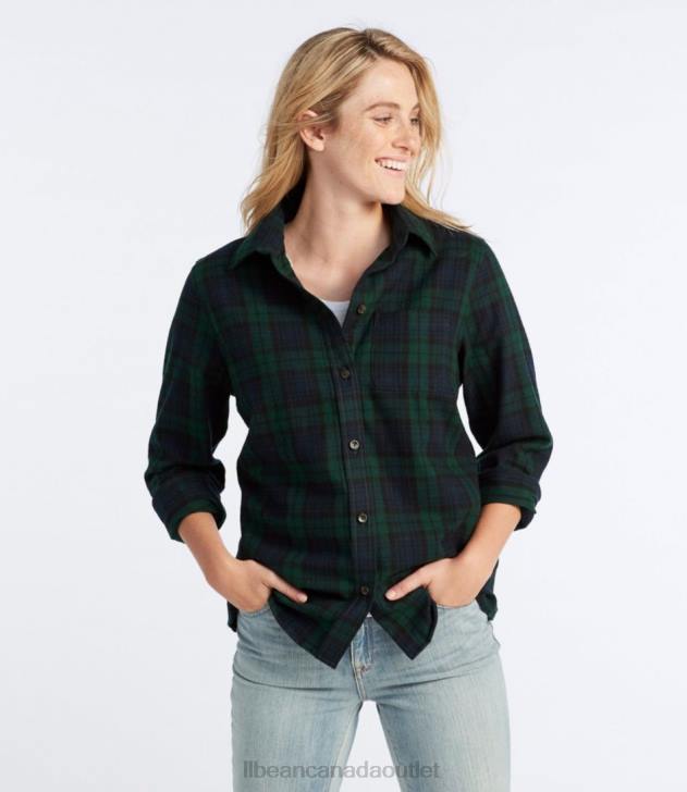 Clothing Rob Roy Patchwork H8XZ3011 Scotch Plaid Flannel Shirt Women L.L.Bean