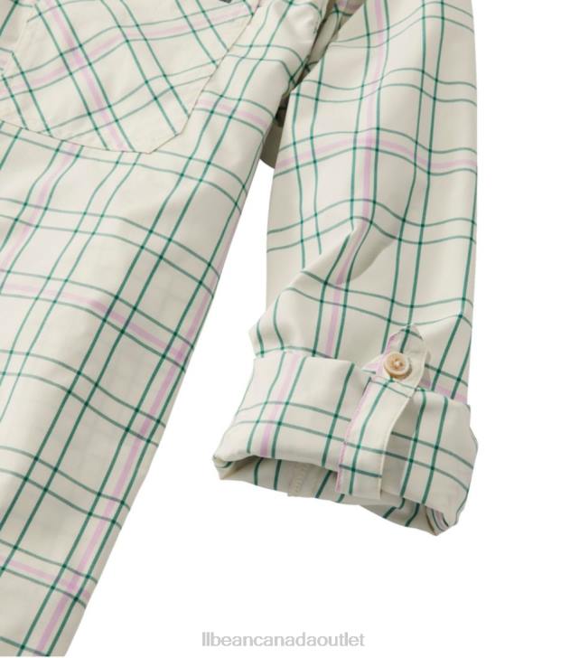 Clothing Soft Spruce/Raisin Brown H8XZ3207 Everyday SunSmart Woven Shirt Long-Sleeve Women L.L.Bean