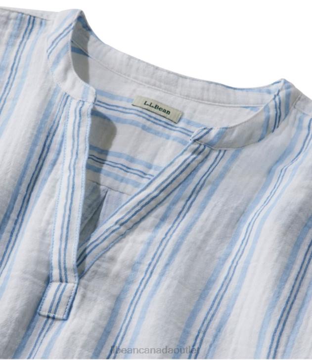 Clothing Vintage Indigo Stripe H8XZ5713 Cloud Gauze Shirt Women L.L.Bean