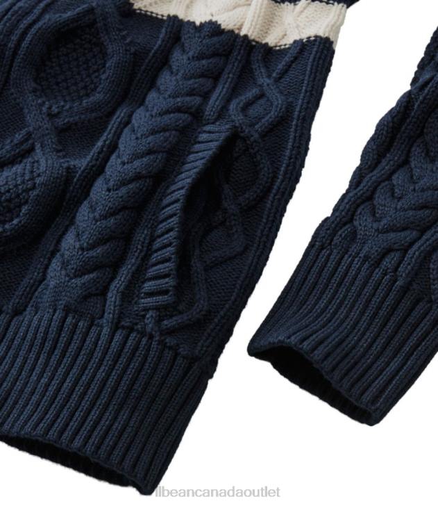 Clothing Classic Navy Stripe H8XZ762 Heritage Soft Cotton Fisherman Sweater Women L.L.Bean