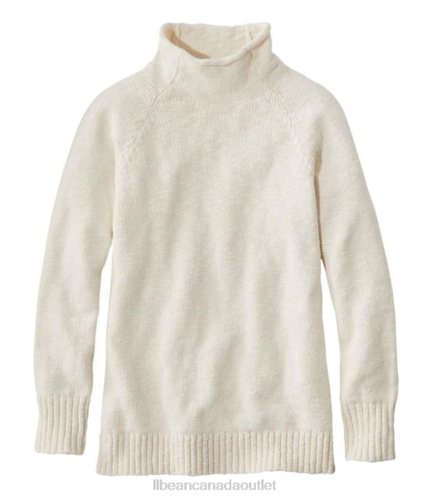 Clothing Cream H8XZ6603 Cotton Ragg Sweater Women L.L.Bean
