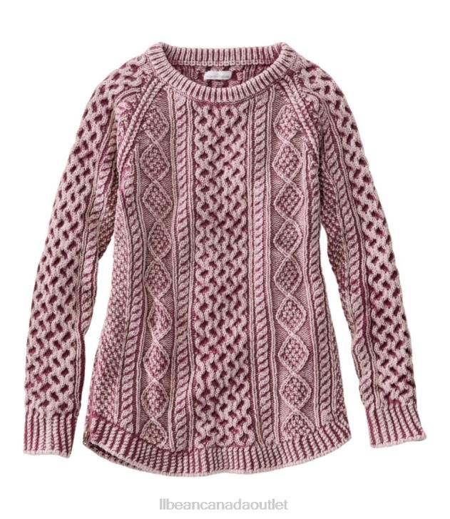 Clothing Deep Port Washed H8XZ4978 Signature Cotton Fisherman Tunic Sweater Women L.L.Bean