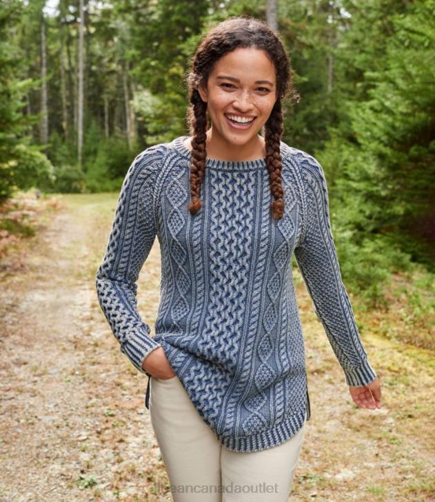 Clothing Deep Port Washed H8XZ4978 Signature Cotton Fisherman Tunic Sweater Women L.L.Bean