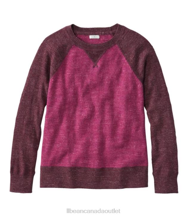 Clothing Deep Wine H8XZ119 Organic Cotton Slub Sweater Women L.L.Bean