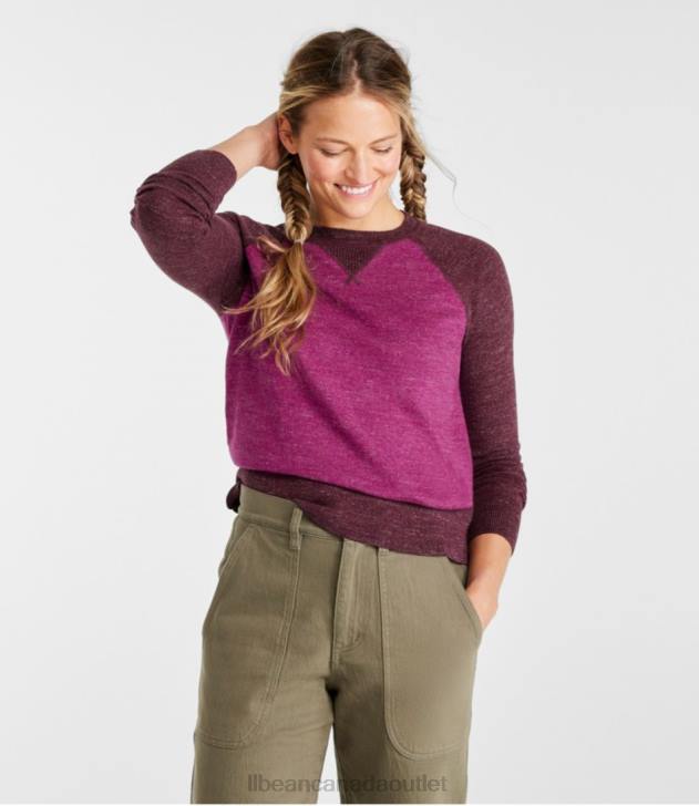 Clothing Deep Wine H8XZ119 Organic Cotton Slub Sweater Women L.L.Bean