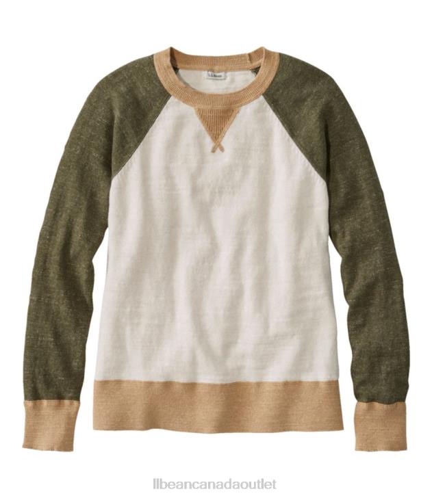 Clothing Dusty Olive H8XZ3034 Organic Cotton Slub Sweater Women L.L.Bean