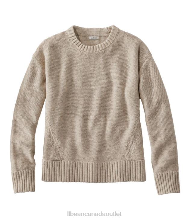 Clothing Katahdin Khaki H8XZ5848 Linen/Cotton Pullover Sweater Women L.L.Bean