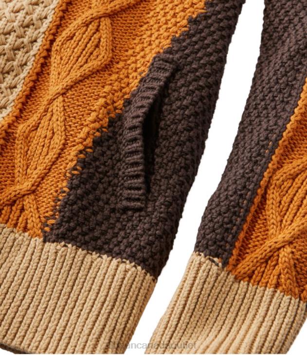 Clothing Moonlight Blue Colorblock H8XZ3455 Signature Cotton Funnelneck Sweater Women L.L.Bean