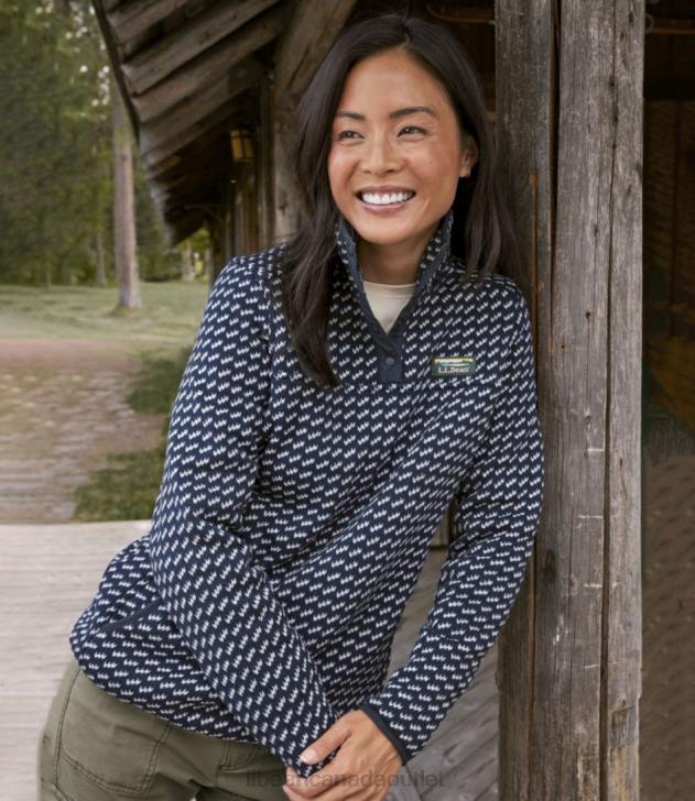 Clothing Buffalo Plaid Garnet H8XZ3397 Sweater Fleece Pullover Women L.L.Bean