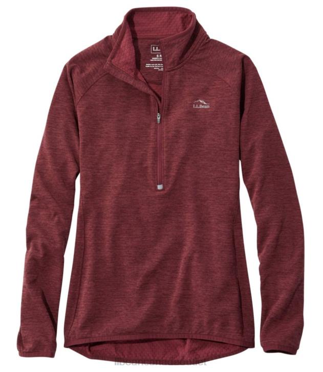 Clothing Burgundy Heather H8XZ6684 Adventure Grid Fleece Quarter-Zip Pullover Women L.L.Bean