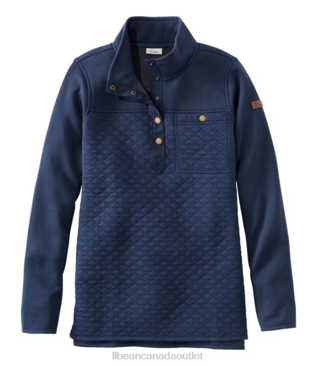Clothing Classic Navy H8XZ464 Quilted Sweatshirt Women L.L.Bean