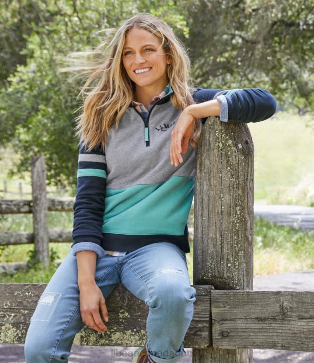Clothing Classic Navy/Sea Pine H8XZ3053 1912 Sweatshirt Women L.L.Bean