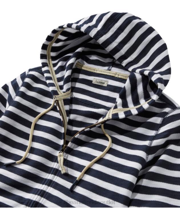 Clothing Classic Navy Stripe H8XZ432 Organic Cotton Hooded Sweatshirt Women L.L.Bean