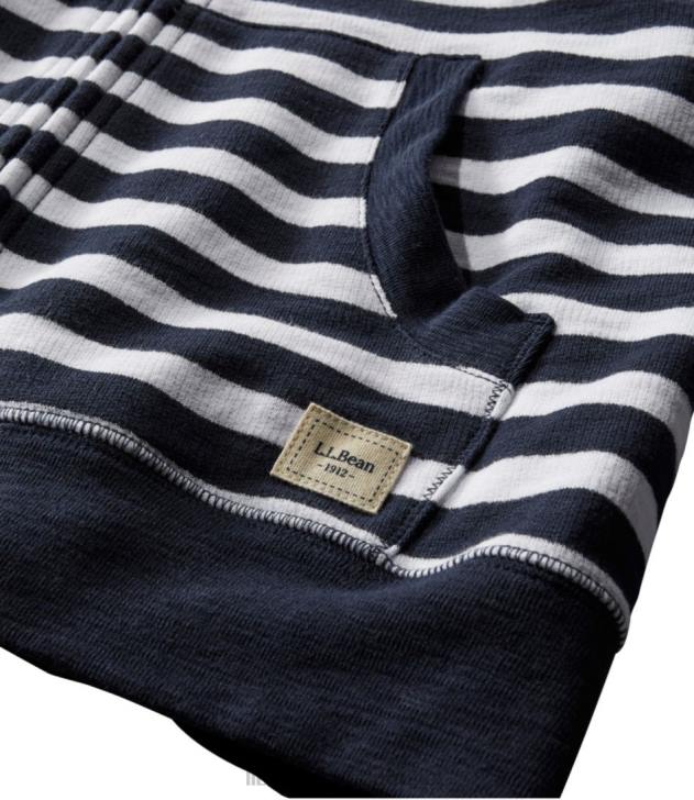 Clothing Classic Navy Stripe H8XZ432 Organic Cotton Hooded Sweatshirt Women L.L.Bean