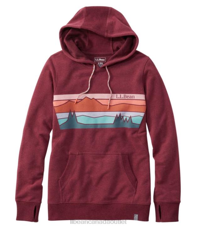 Clothing Deep Port Heather Colorbars H8XZ6991 Cozy Camp Hoodie Women L.L.Bean