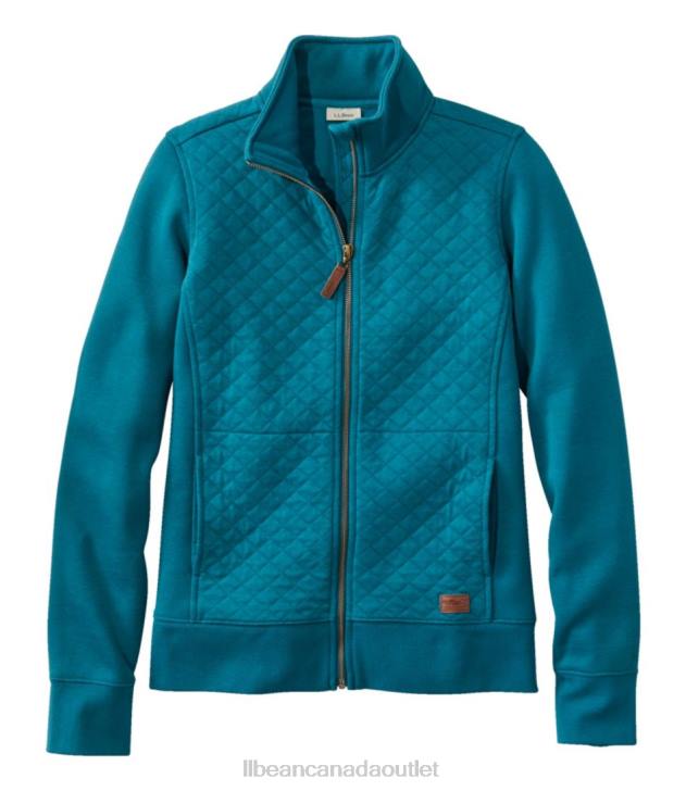 Clothing Deep Turquoise H8XZ5663 Quilted Full-Zip Sweatshirt Women L.L.Bean