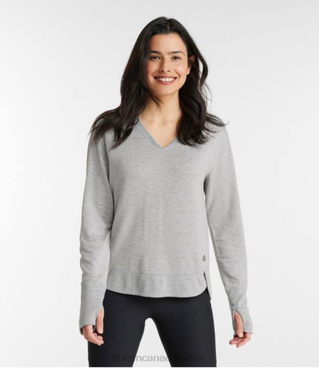 Clothing Gray Heather H8XZ4813 SoftFlex V-Neck Pullover Women L.L.Bean