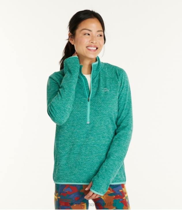 Clothing Light Mauve Heather H8XZ6061 Adventure Grid Fleece Quarter-Zip Pullover Women L.L.Bean