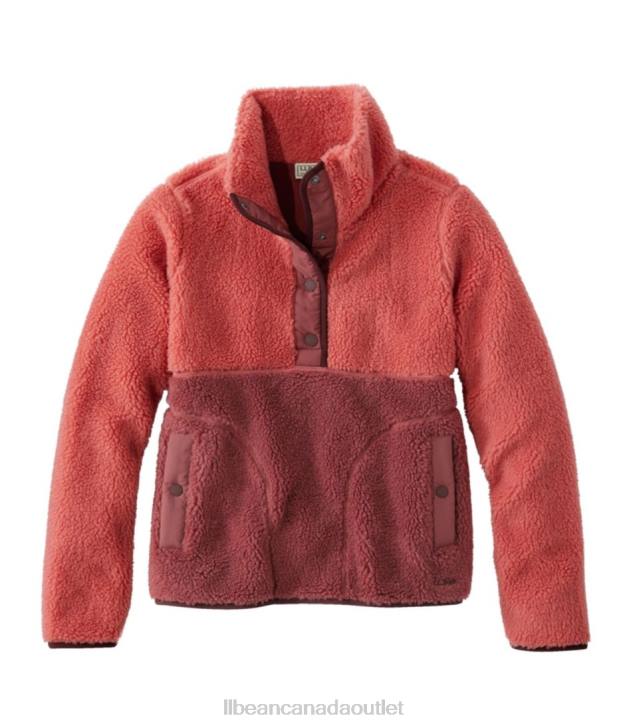 Clothing Mineral Red/Rosewood H8XZ5925 Sherpa Fleece Pullover Women L.L.Bean