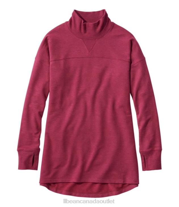 Clothing Red Wine Heather H8XZ523 SoftFlex Mockneck Pullover Women L.L.Bean