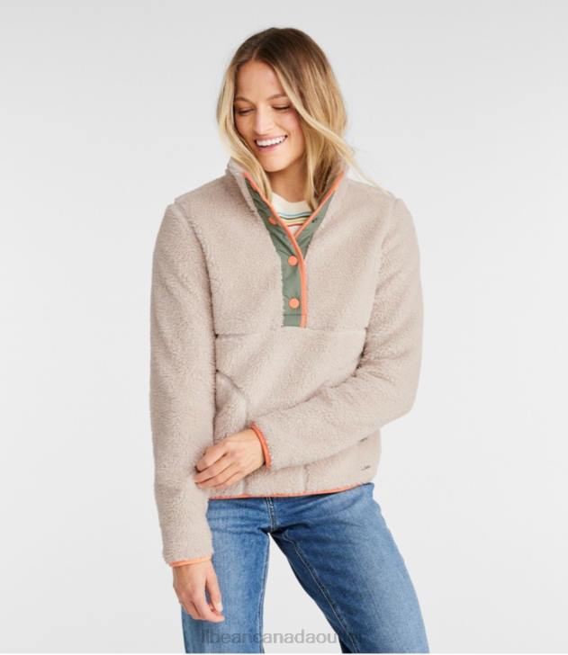 Clothing Sea Green H8XZ7207 Sherpa Fleece Pullover Women L.L.Bean