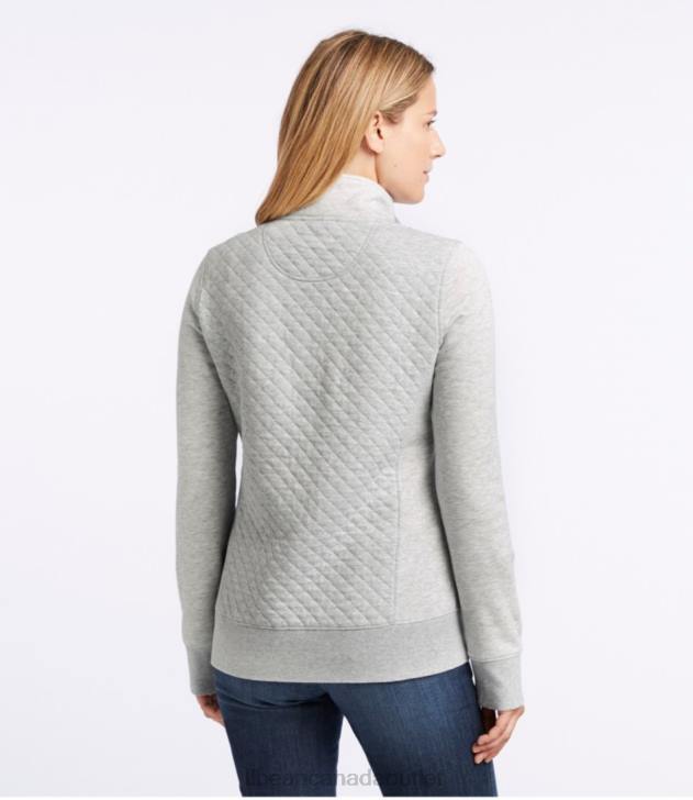 Clothing Warm Coral H8XZ4602 Quilted Quarter-Zip Pullover Women L.L.Bean