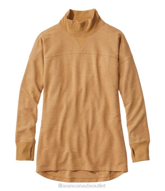 Clothing Warm Gold Heather H8XZ7019 SoftFlex Mockneck Pullover Women L.L.Bean