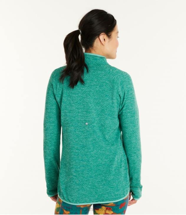 Clothing Warm Teal Heather H8XZ3641 Adventure Grid Fleece Quarter-Zip Pullover Women L.L.Bean