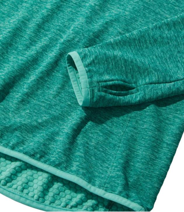 Clothing Warm Teal Heather H8XZ3641 Adventure Grid Fleece Quarter-Zip Pullover Women L.L.Bean