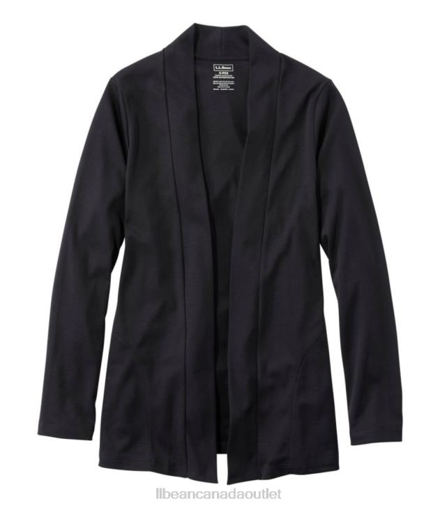 Clothing Black H8XZ6871 Pima Cotton Open Cardigan Women L.L.Bean