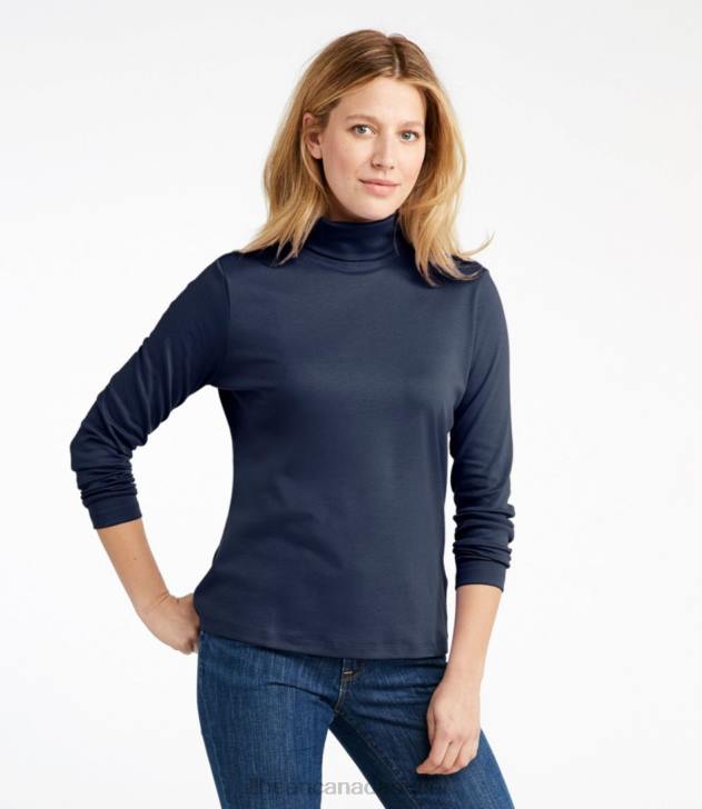 Clothing Butter H8XZ6892 Pima Cotton Turtleneck Women L.L.Bean